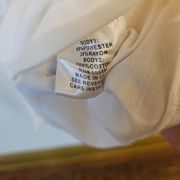 Shannon Ford New York Womens 3X White Crochet Lace Sleeve Tunic Top Polyester/Ra - Picture 5 of 6